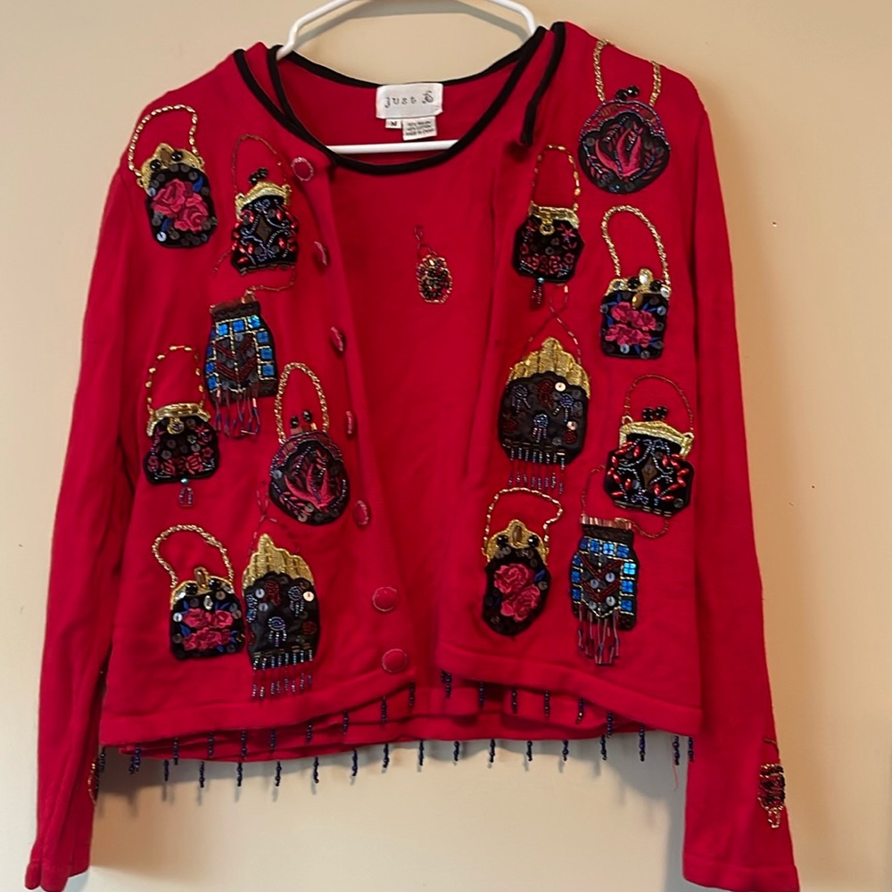 2pc vintage set ( cardigan, and top)